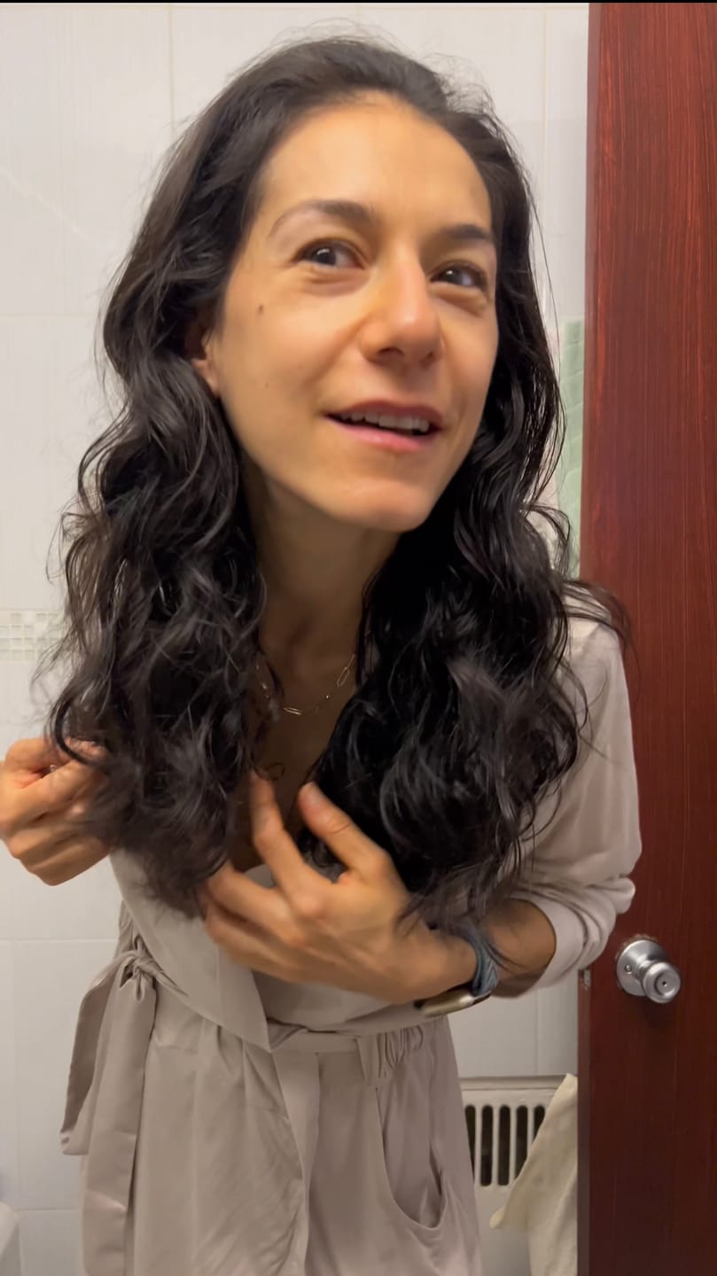Customer photo review of The Original Heatless Curling Headband - Cream
