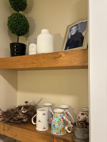Customer photo review of Modern 3" Thick Floating Shelves