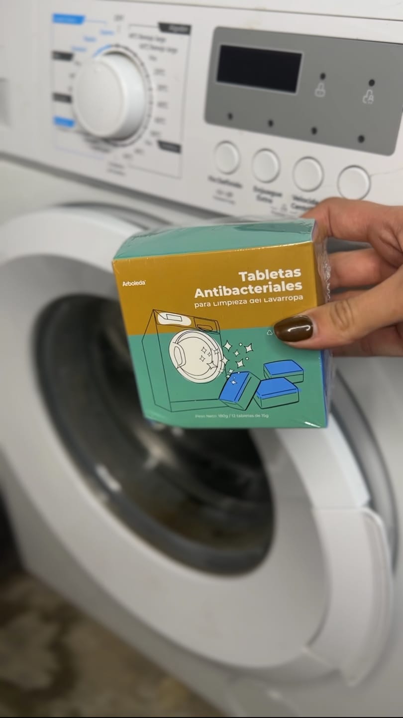 Customer photo review of 12 Tabletas Arboleda Antibacterial para Limpieza Lavarropa