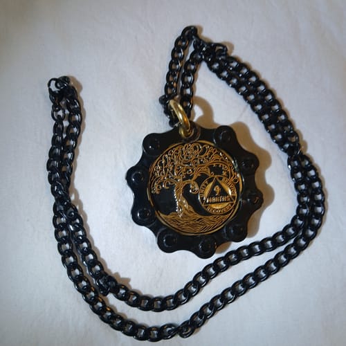 Customer photo review of 1 to 65 Year Sobriety Mint Twisted Tree of Life Gold Plated AA Recovery Medallion/Chip/Coin - Black