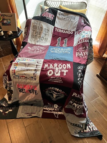 T-shirt quilt featuring george ranch high school football by Tom from TX