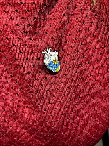 Customer photo review of Starry Night Heart Enamel pin