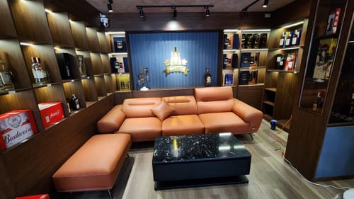 Customer photo review of Sofa góc da tựa gật gù, đường chỉ dù lục giác - AVIA