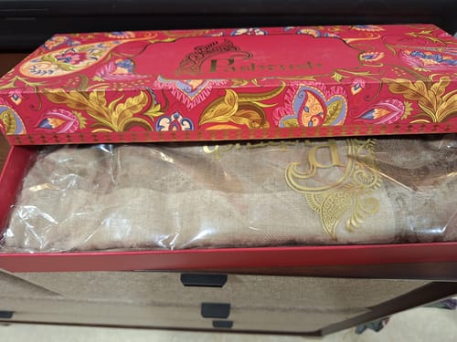 Customer photo review of Pashtush Fine Wool Luxury Striped Design Scarf, Stole, Weaving Design - Beige