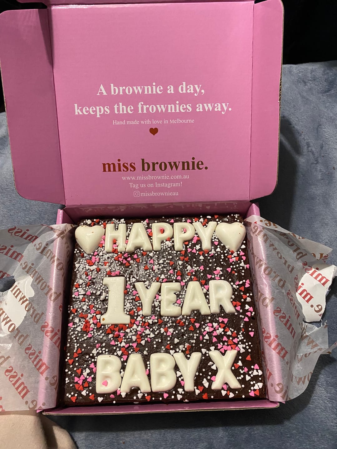Customer photo review of Mini Custom Love Brownie