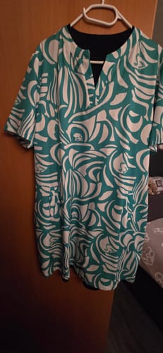 Customer photo review of Lässiges bedrucktes Kleid mit kurzen Ärmeln