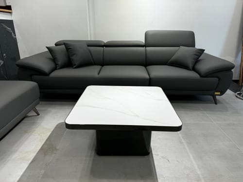 Customer photo review of Key West - Set bàn trà đôi hình vuông, mặt kính cường lực, khung inox