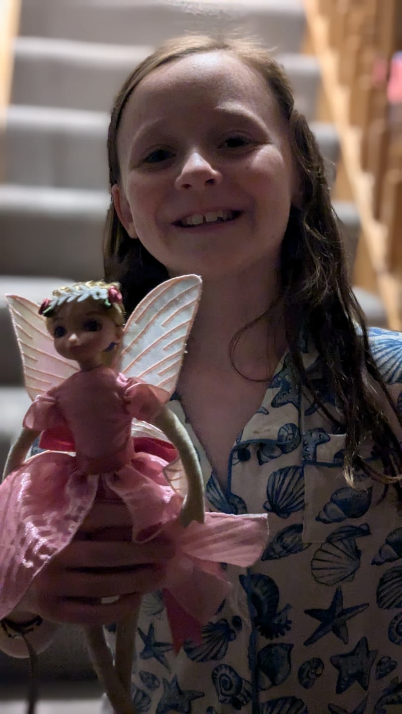 Customer photo review of My Forever Tooth Fairy Gift Set - Includes Storybook, Tooth Fairy Doll, Tooth Tote & Light Up Dis'Play' Case