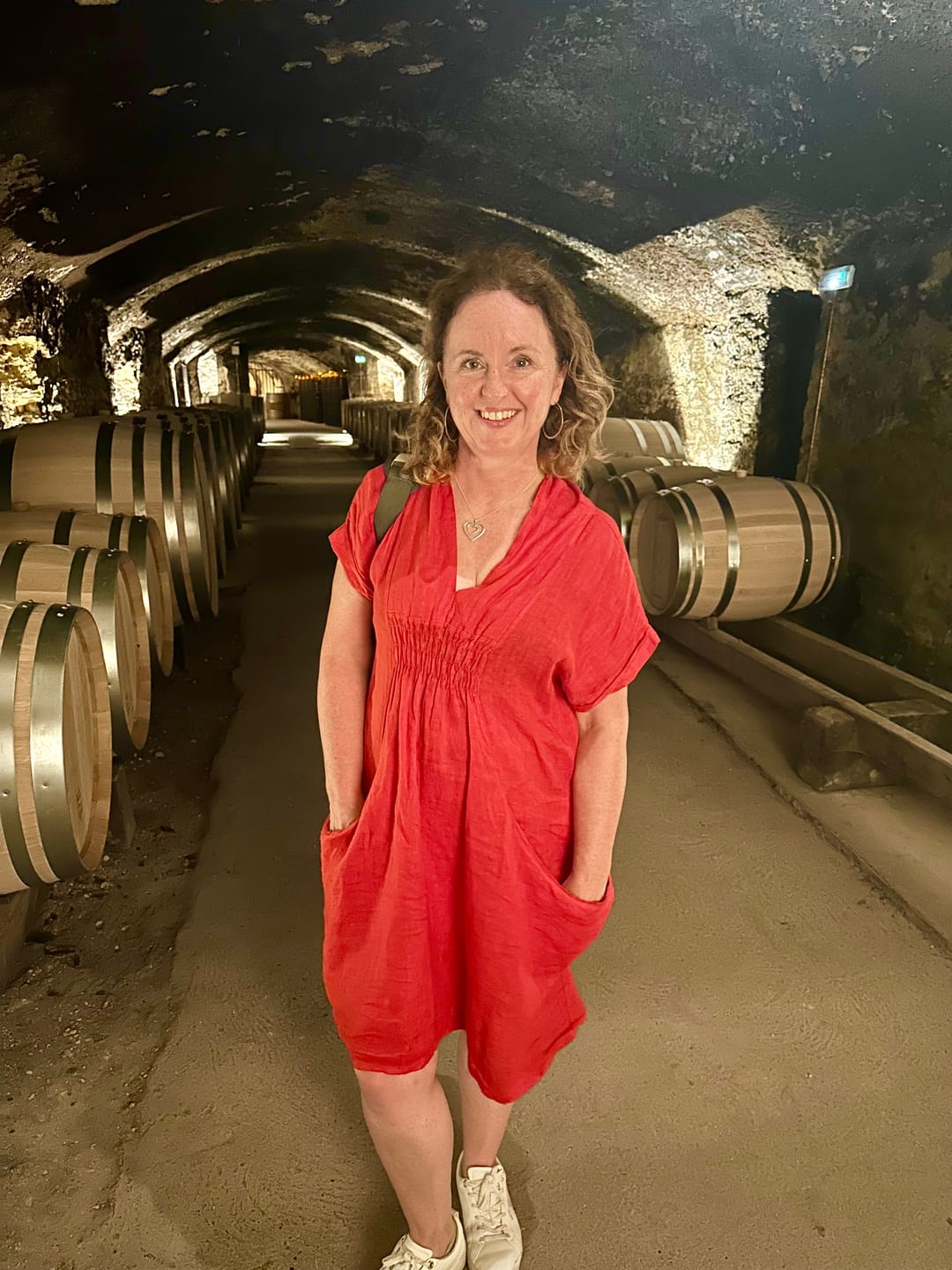 Customer photo review of Meo Linen Pocket Dress (Scarlet Red)
