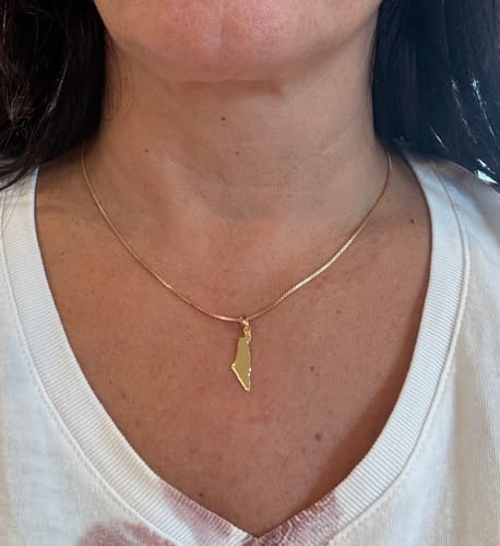 Customer photo review of Israel Map Necklace