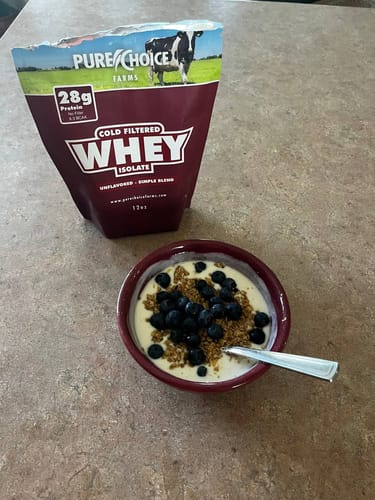 Customer photo review of Whey Protein Isolate Flight   Try all 5 flavors!