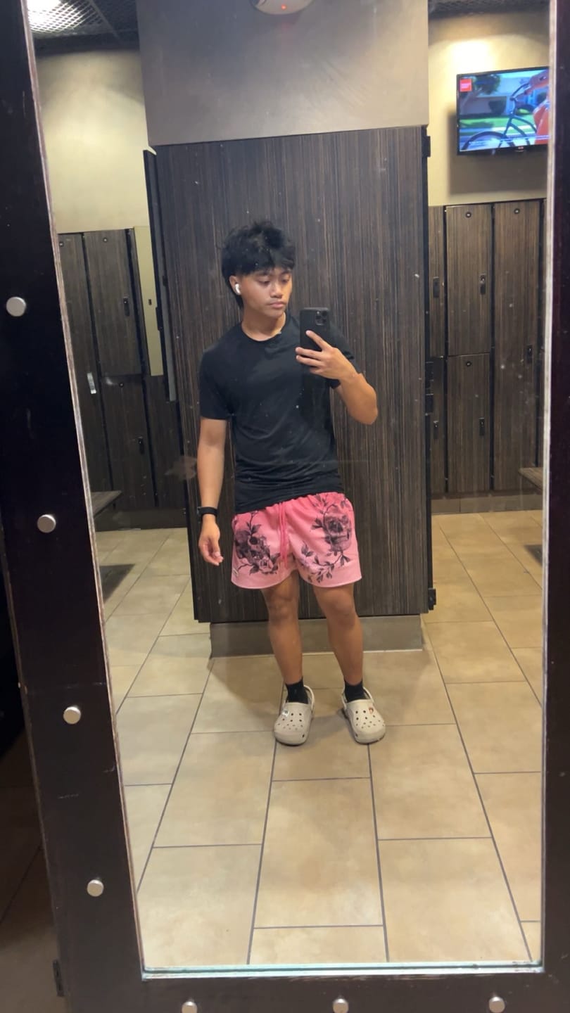Customer photo review of 1111 -  Skulls & Roses Reversible Shorts