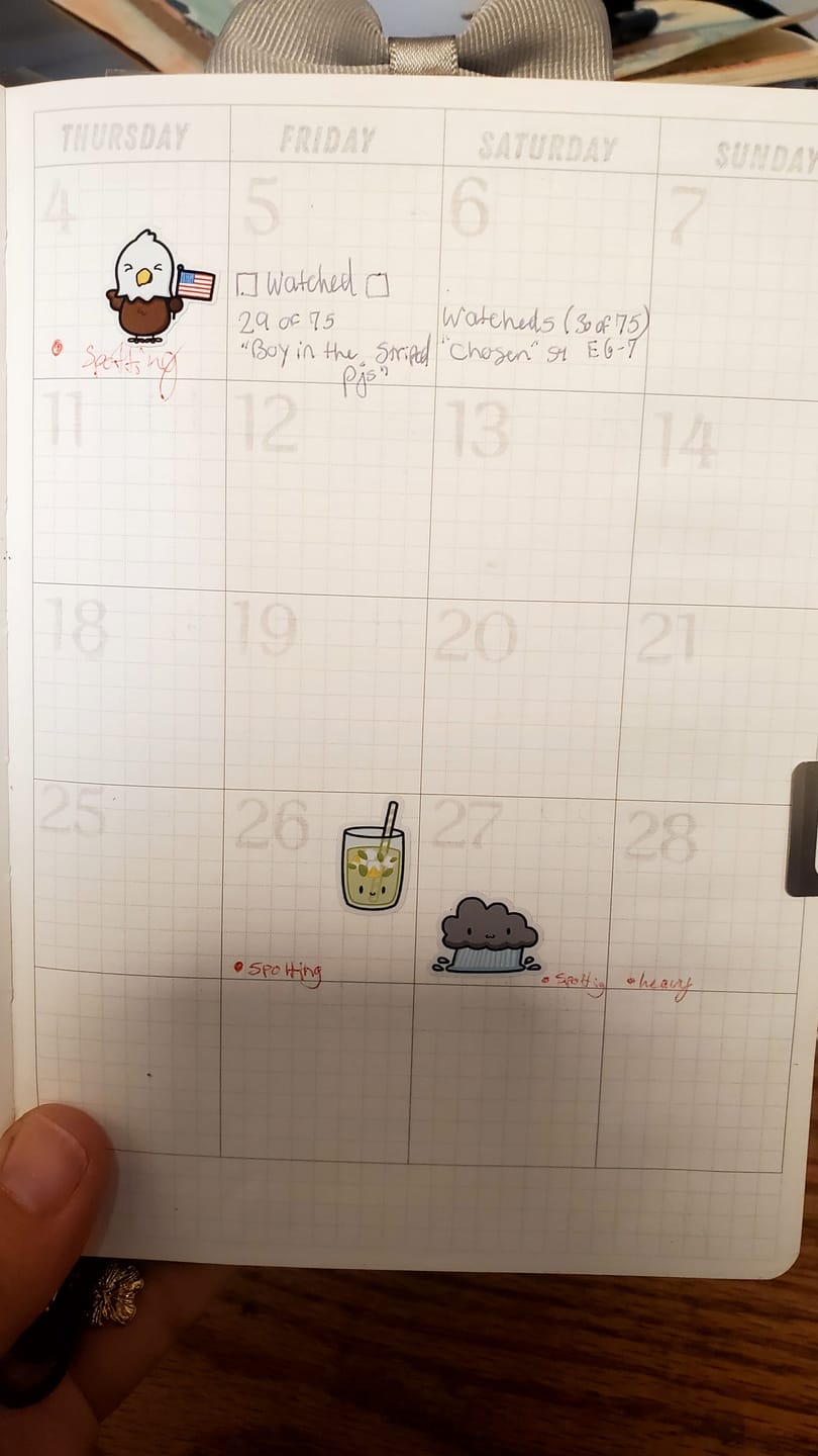 Customer photo review of It's Raining, It's Pouring Planner Stickers