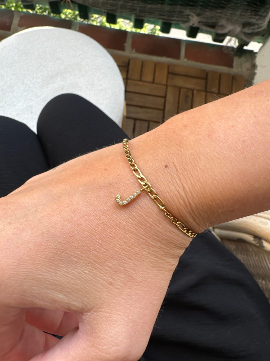 Customer photo review of Letter Armband | 18K vergoldet