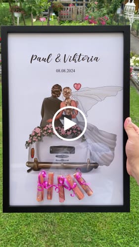 Kundenbewertung mit Video zu "Just Married" - Personalisiertes Poster als Geldgeschenk
