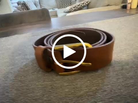 Customer video review of Liora - Tan Leather Belt with Gold Buckle - Made in Canada