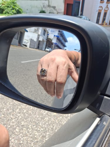 Customer photo review of Golden Saint Skull Ring