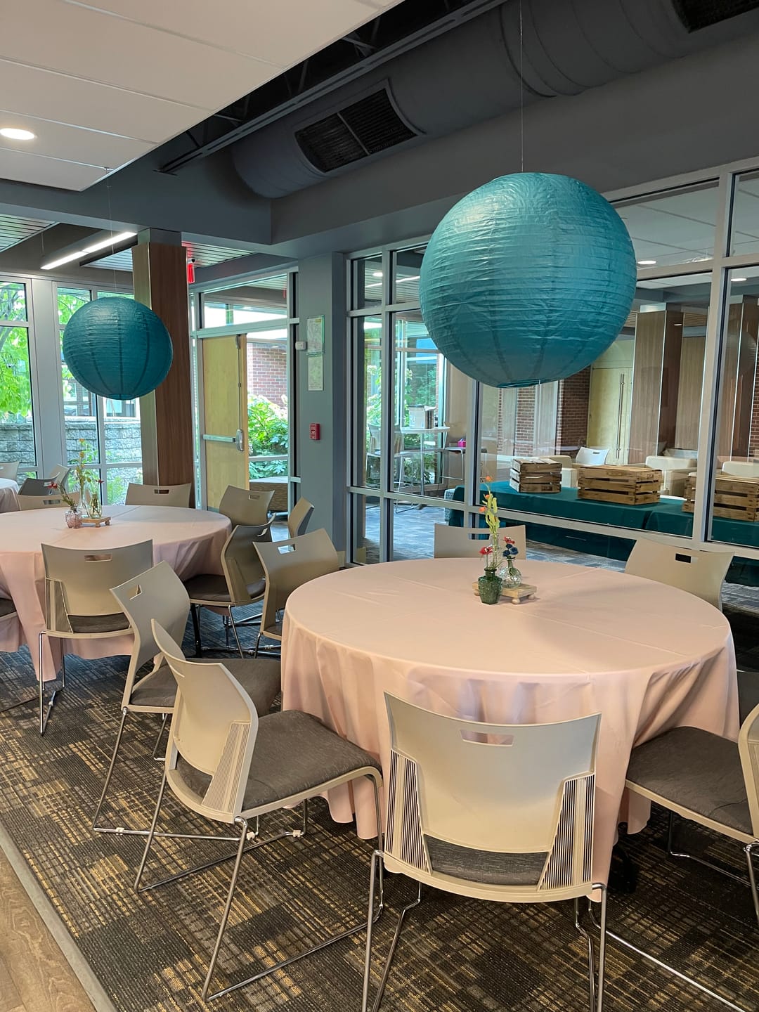 Customer photo review of 24" Tahiti Teal Round Paper Lantern, Even Ribbing, Chinese Hanging Wedding & Party Decoration