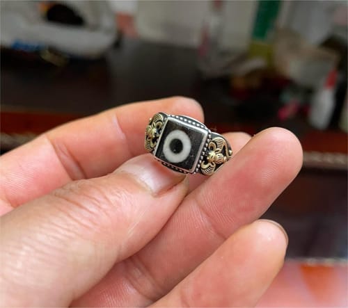 Customer photo review of Protective Energy Dzi Beads Rings