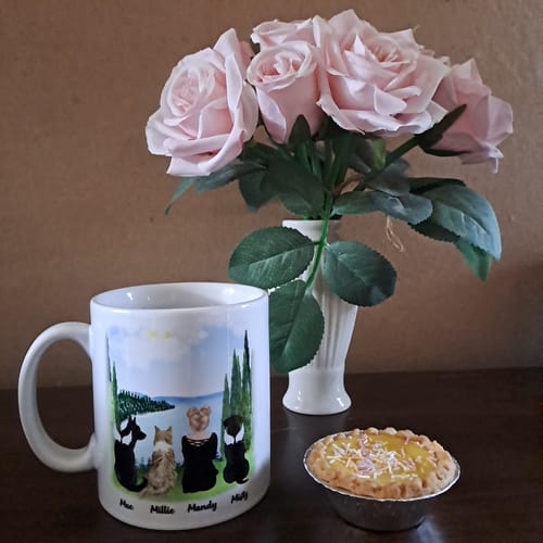 Customer photo review of Girl & Dogs - Life is better with a dog Personalised Mug