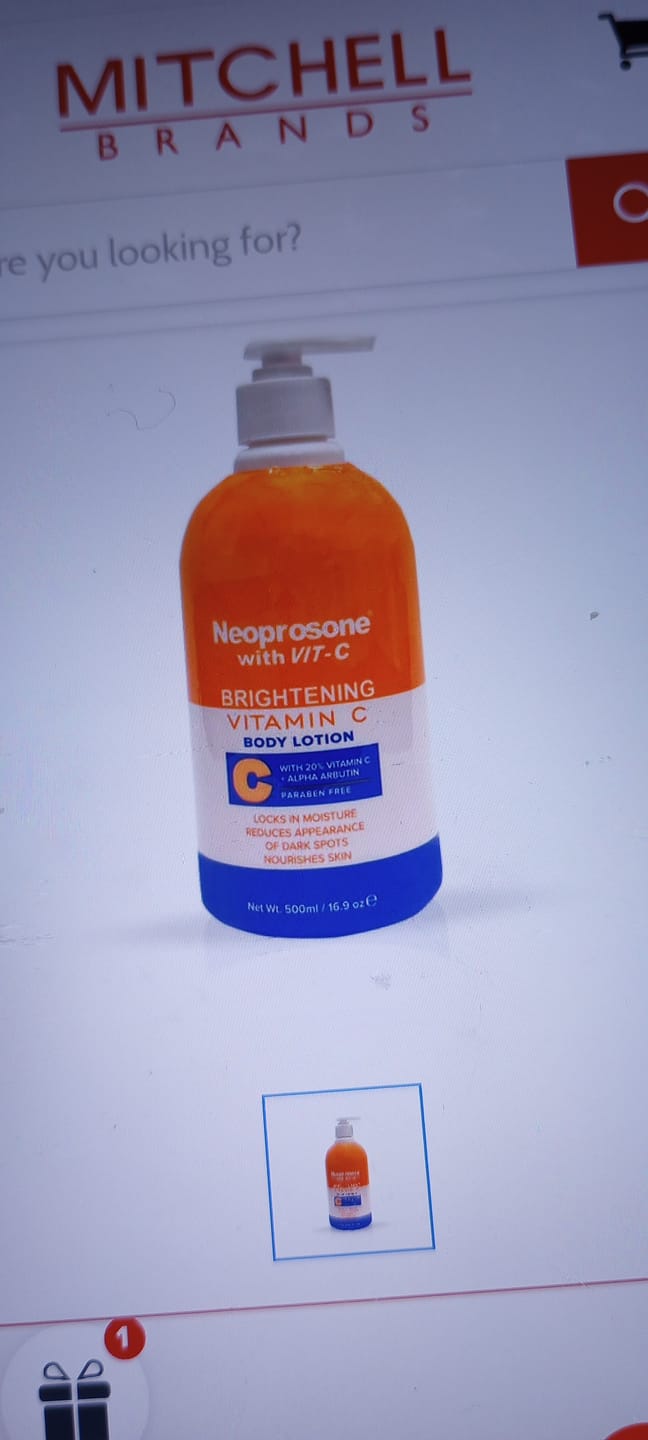 Customer photo review of Neoprosone Brightening Body Lotion w/ Vitamin "C" (with pump) 500ml
