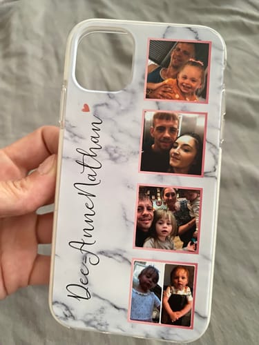 Customer photo review of Marble Photo Strip Personalised iPhone Case