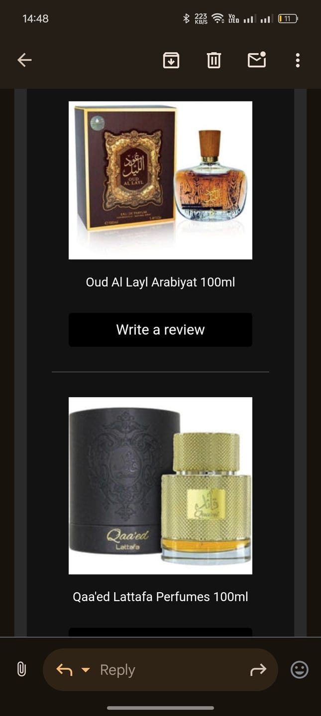 Customer photo review of Qaa'ed Lattafa Perfumes 100ml