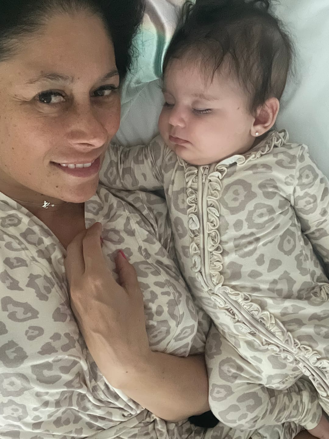 Customer photo review of Natural Leopard Footie