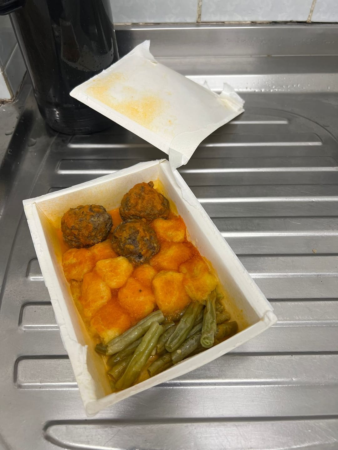 Customer photo review of Almôndegas de Carne, Nhoque de Mandioquinha e Vagem
