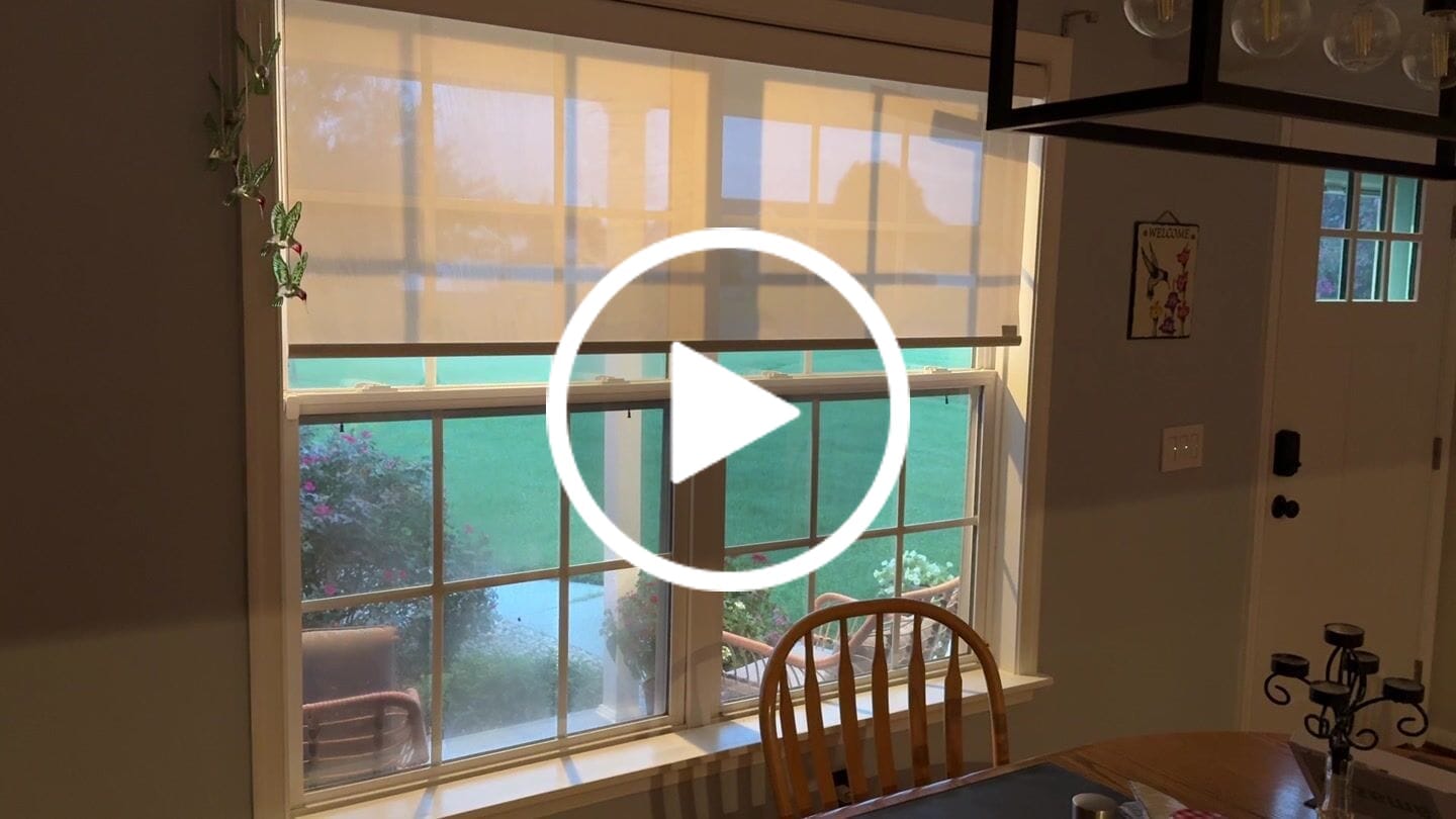 Customer video review of SmartWings Motorized Light Filtering Solar Shades 5% Openness Aventus