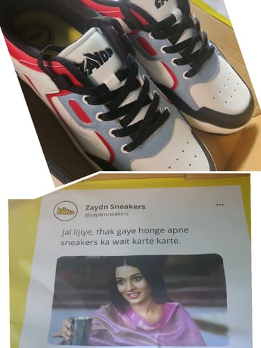 Customer photo review of DYNO White sky red Men's casual sneaker