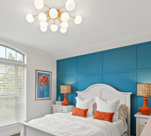 Customer photo review of Blossom 12-Light Opal Glass Bubble Semi Flush Chandelier