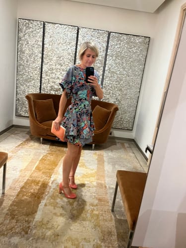 Customer photo review of Leopard Sunset Elsie Mini Dress - Ready to Ship - Sizes 8 + 16