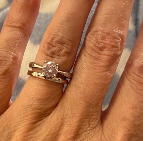 Customer photo review of Simple Round Solitaire Ring