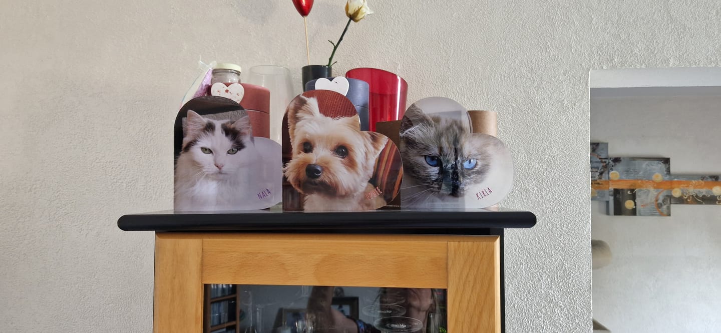 Customer photo review of Avec photo - Cœur en verre personnalisé