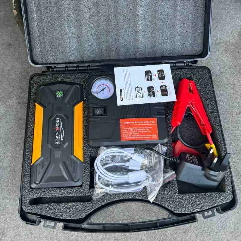 Customer photo review of Portable Car Jump Starter Malta with Air Compressor
