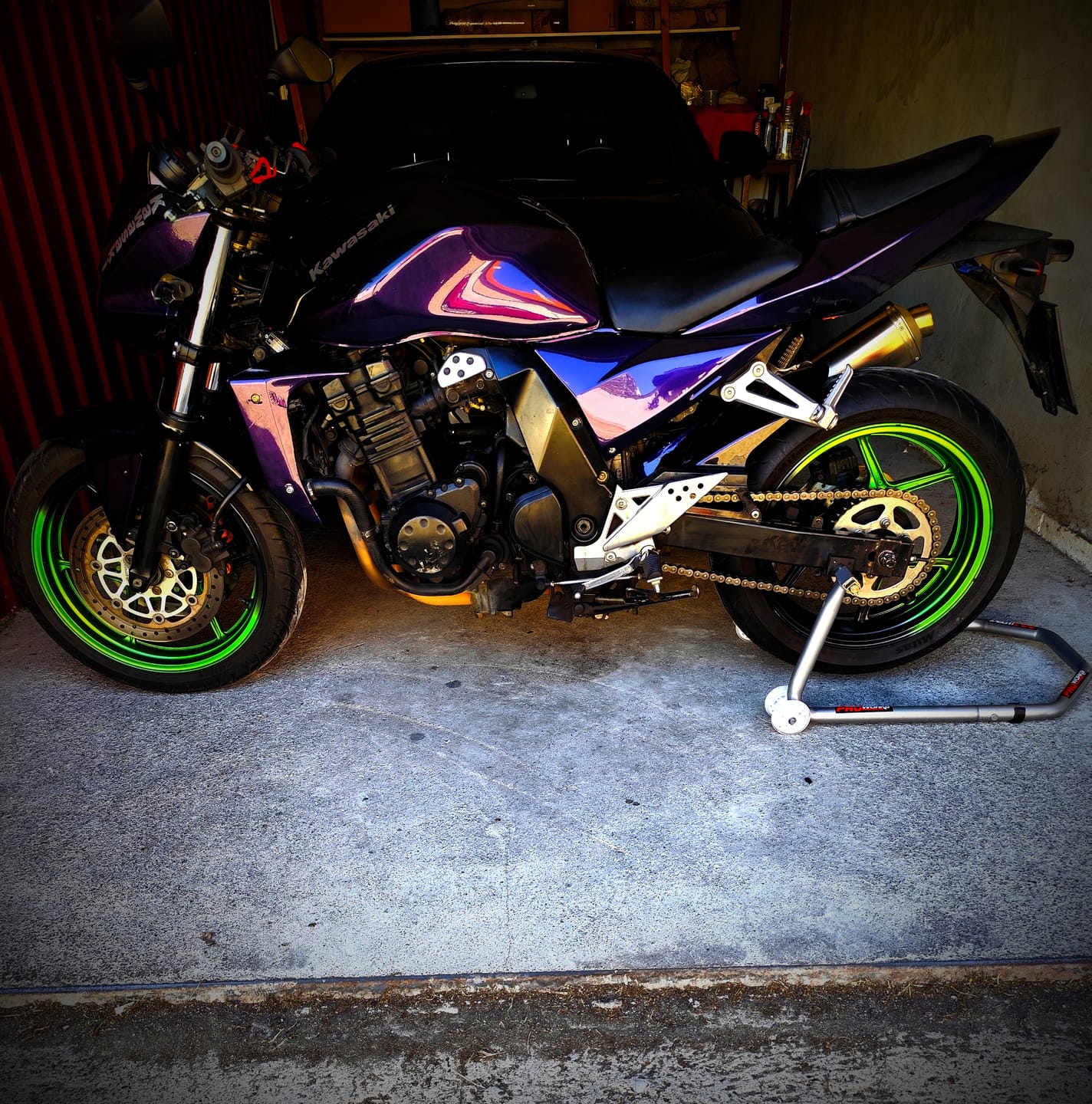 Customer photo review of Glossy Metallic Midnight Purple Vinyl Wrap