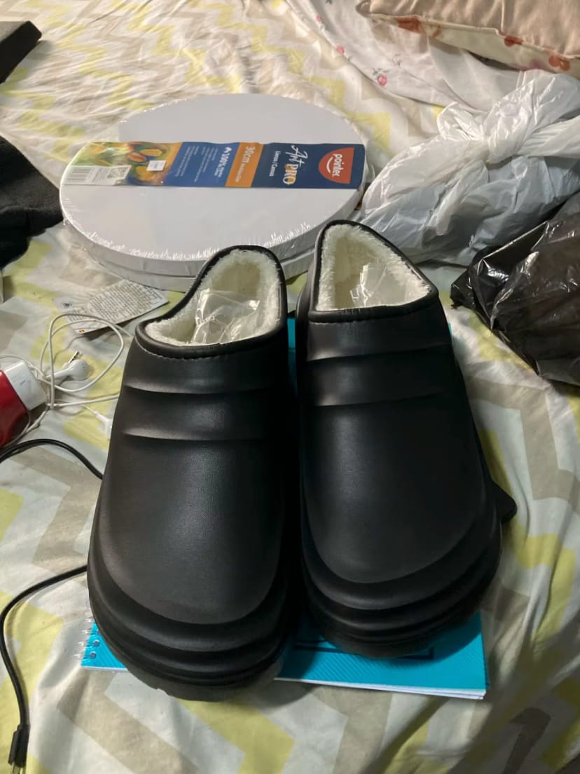 Customer photo review of Torrey Fuzzy - Healthy & Non-Slip Comfort Clogs