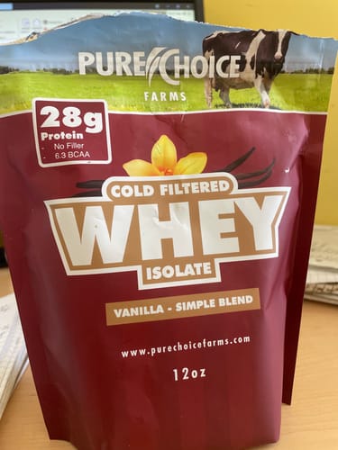 Customer photo review of Whey Protein Isolate with Organic Vanilla