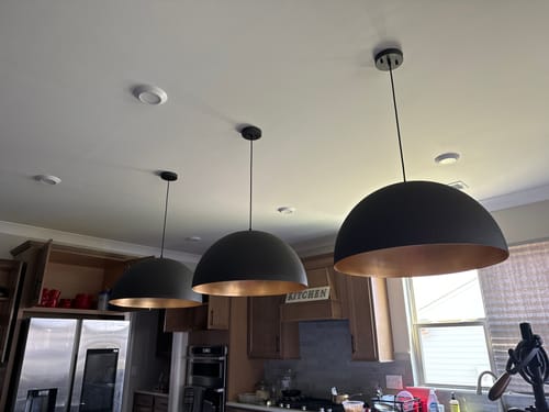 Customer photo review of Oversized Metal Dome Pendant Light