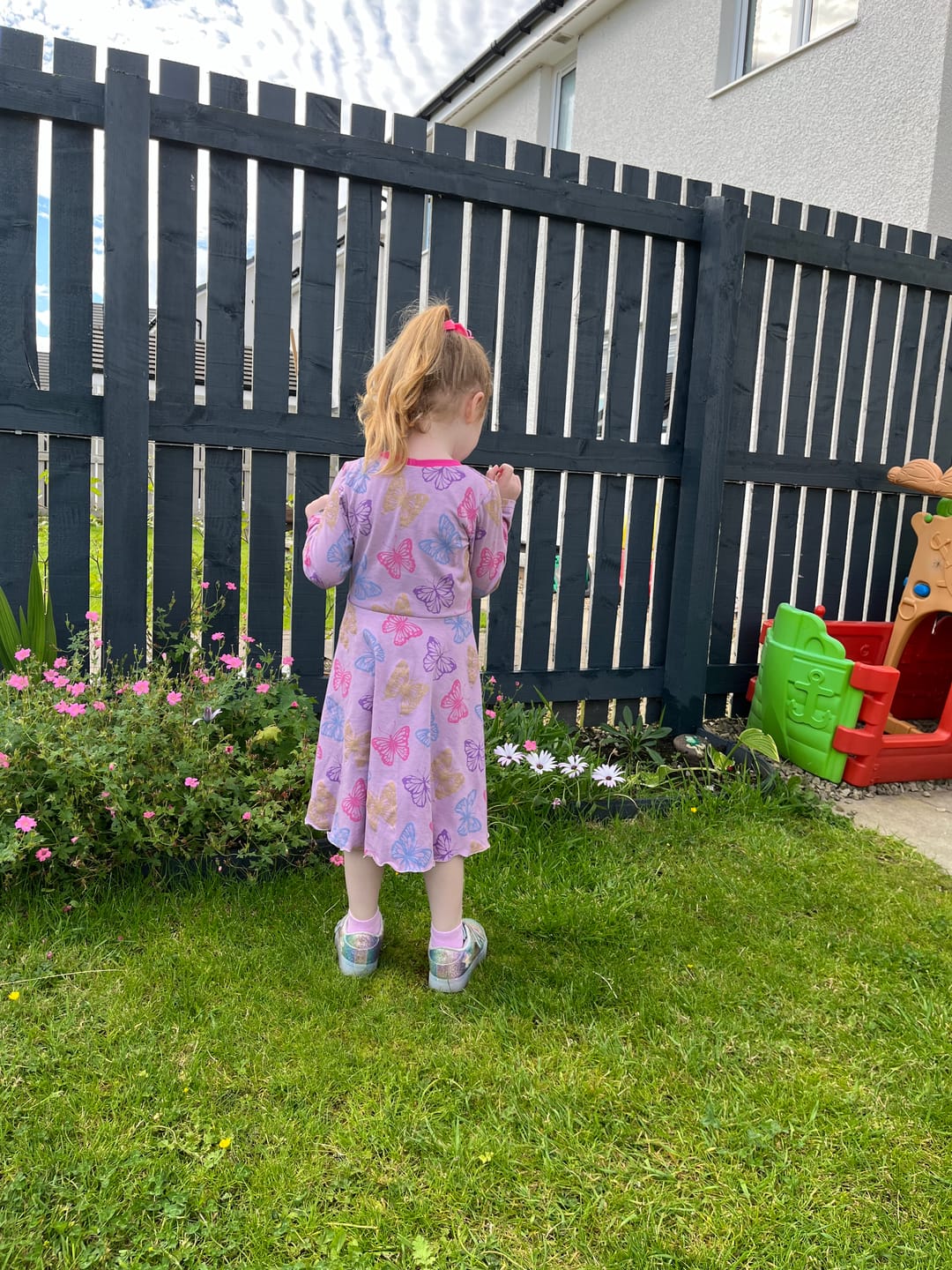 Customer photo review of Glitter Butterflies Melange Cotton Jersey Fabric