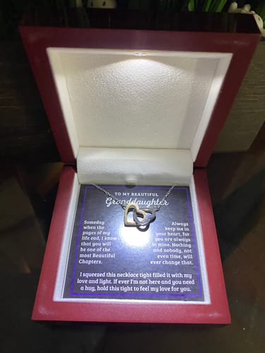 Customer photo review of To My Granddaughter, My Love And Light - Interlocking Hearts Necklace