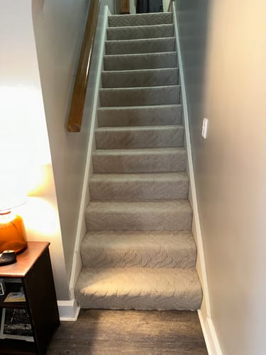 Customer photo review of Seasoned Wood Stair Nose + 2 Planks
