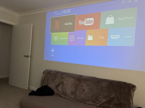 Customer photo review of MovieHub™ Ultra HD Projector + FREE Projector Screen