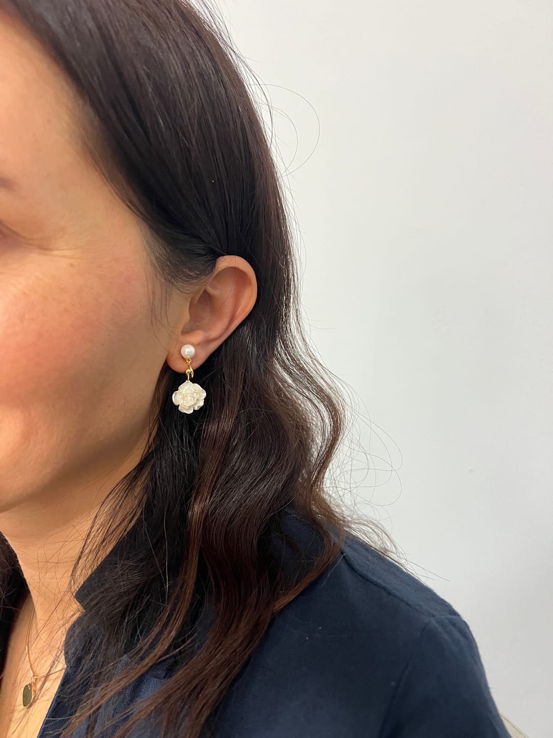 Customer photo review of Allie Hoop Clip On Earrings in Gold