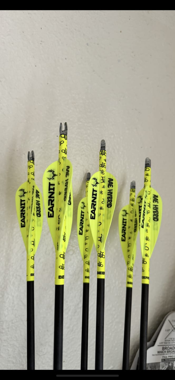 Customer photo review of Earn It - Hybrid 26 Arrow Fletchings