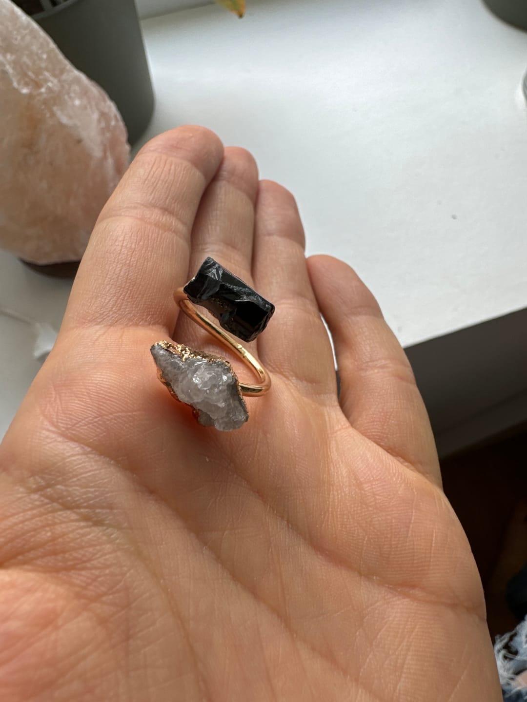 Customer photo review of TURMALIN & BERGKRISTALL Ring - Starker Schutz
