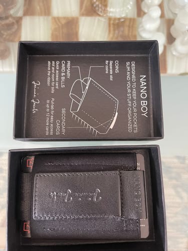 Customer photo review of Nano Boy card holder wallet with small elastic coin pocket
