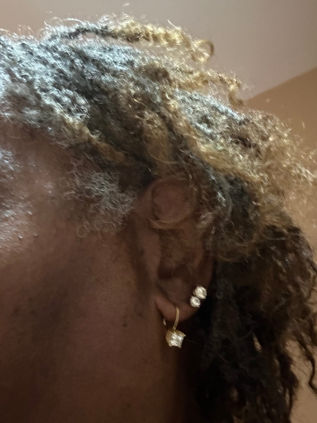 Customer photo review of 2 Carats F Vs1 Princess Diamond Earrings Leverback Eurowire 14K Gold
