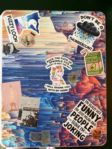 Customer photo review of Vulgar Unicorn Sticker